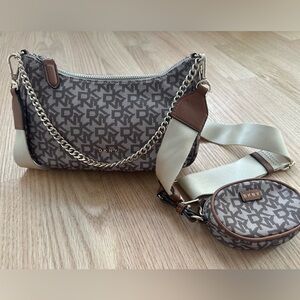 Women DKNY Letter Print Casual Chain Crossbody Bag